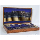 A large and impressive Viner & Hall canteen of cutlery having 12 place setting.