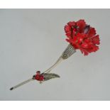 A large vintage signed brooch Carnation by Francois formerly Coro.