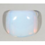 A Calvin Klein Ellipse Moonstone white metal ring . Marked CK and B8. Size P.5.