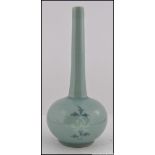 A Chinese Sol-de-fleur celadon vase with