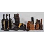 A collection of vintage animal clothes brushes holders to include three bakelite 1950s duck