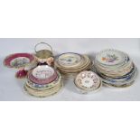 A good collection of Victorian and later plates to include Mintons and Masons examples amongst many