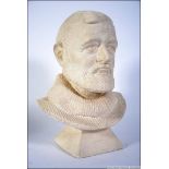 A 20th century large blaster bust study of Ernest Hemmingway - Author & Playwright.