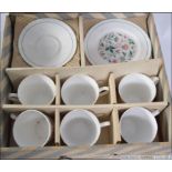 A good retro boxed unused bone china tea service from 1972 by Ridgway in the Kismet pattern,