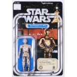 STAR WARS: A rare Japanese issue Star Wars A New Hope 12 Back carded C3PO action figure,