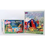 BARBIE: Two vintage Mattel Barbie playsets, comprising of ' Pool Part ' and ' Camp Out Tent.