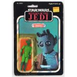 STAR WARS: A rare original vintage Star Wars 77 Back carded action figure of ' Greedo .