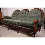 A 20th century carved hardwood sofa sett