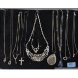 A group of 10 good necklaces , some whit