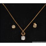 A 9ct gold and diamond necklace pendant