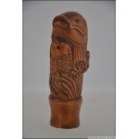 An unusual Chinese carved walking cane h