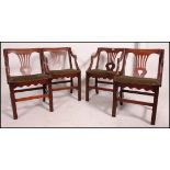 A set of 4 Edwardian Chippendale reviv