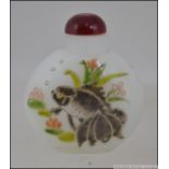 A Chinese oriental reverse glass painted