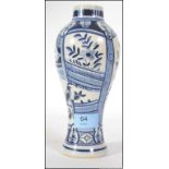 An early blue and white Delft baluster s