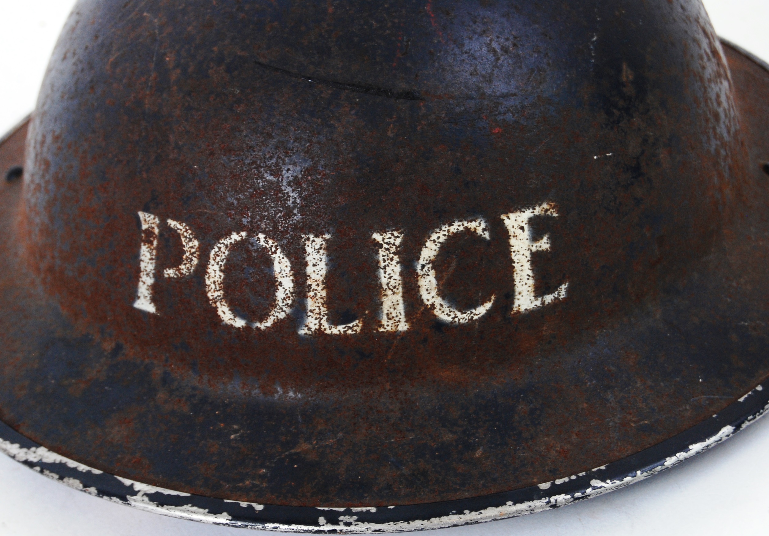 POLICE HELMET: A WWII Second World War era British Police tin helmet, - Image 2 of 4