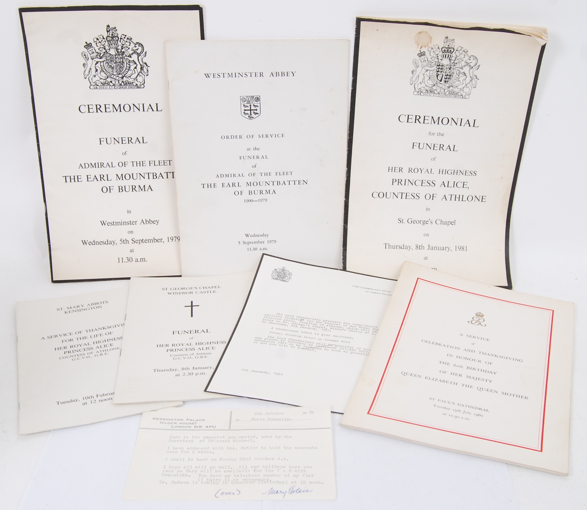 ROYALTY MEMORABILIA: A collection of Royalty related memorabilia, mostly all Funeral items,