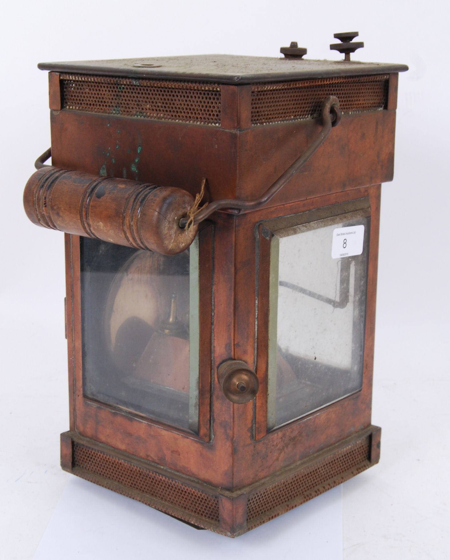 COPPER LAMP: A fabulous antique late 19th century Victorian copper lamp. - Image 5 of 5