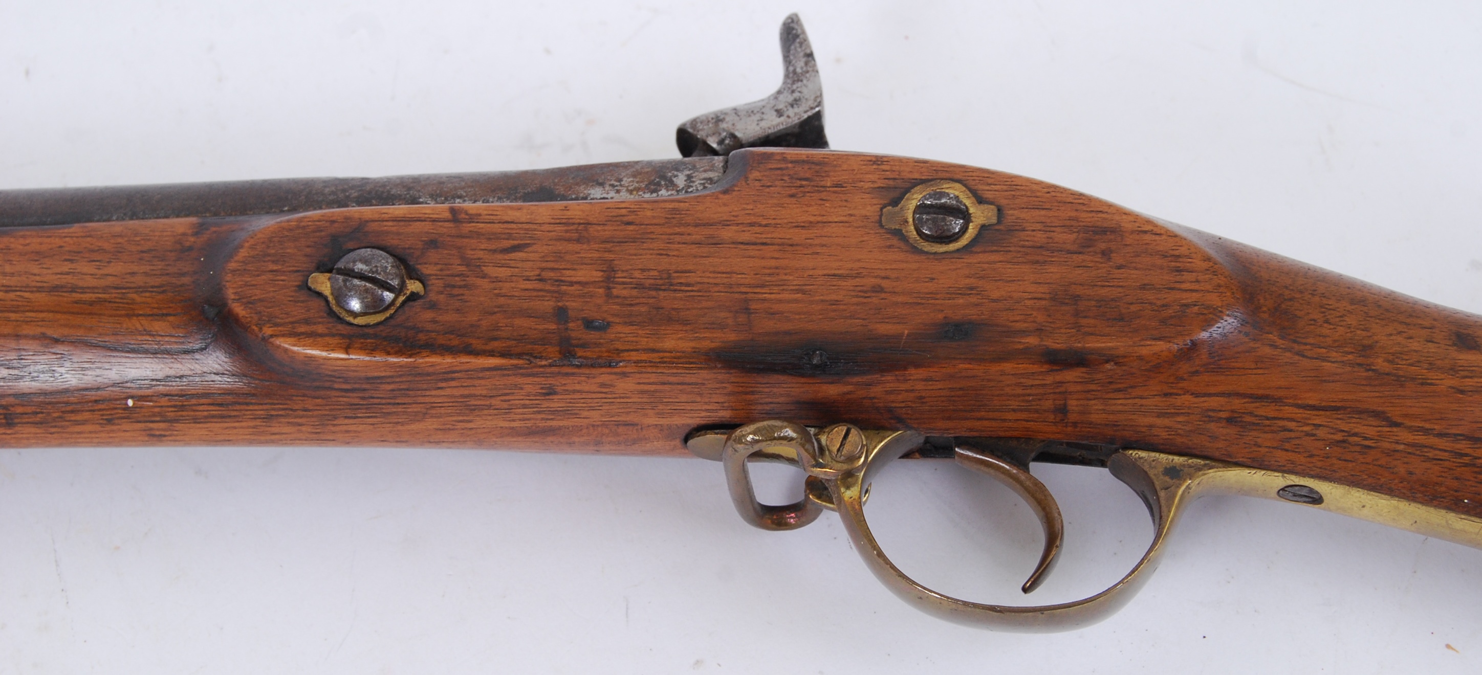 RIFLE: A 19th century percussion cap rifle gun, - Image 3 of 4