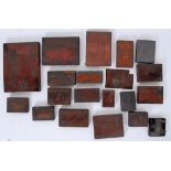 PRINTING PLATES: A collection of vintage copper and wood printing plates,