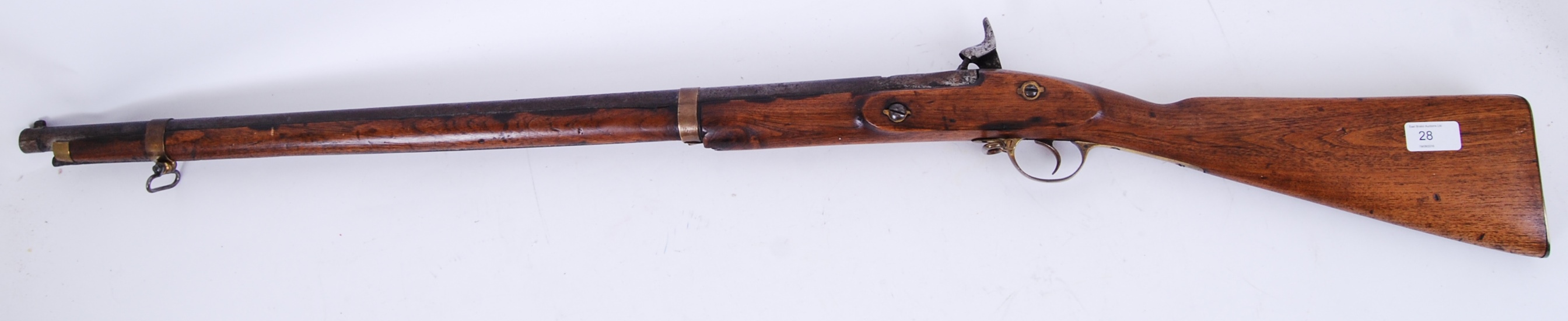 RIFLE: A 19th century percussion cap rifle gun,