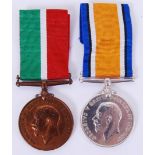 MERCANTILE MARINE: A First World War WWI Mercantile Marine medal pair, named to a Thomas Brown.