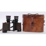 BINOCULARS: A pair of brass WWI First World WAr Ross Of London 59199 Power 6 Stereo Prism