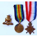 WWI MEDAL GROUP: An original First World War WWI Medal group to 9961 Private WE Hopgood,