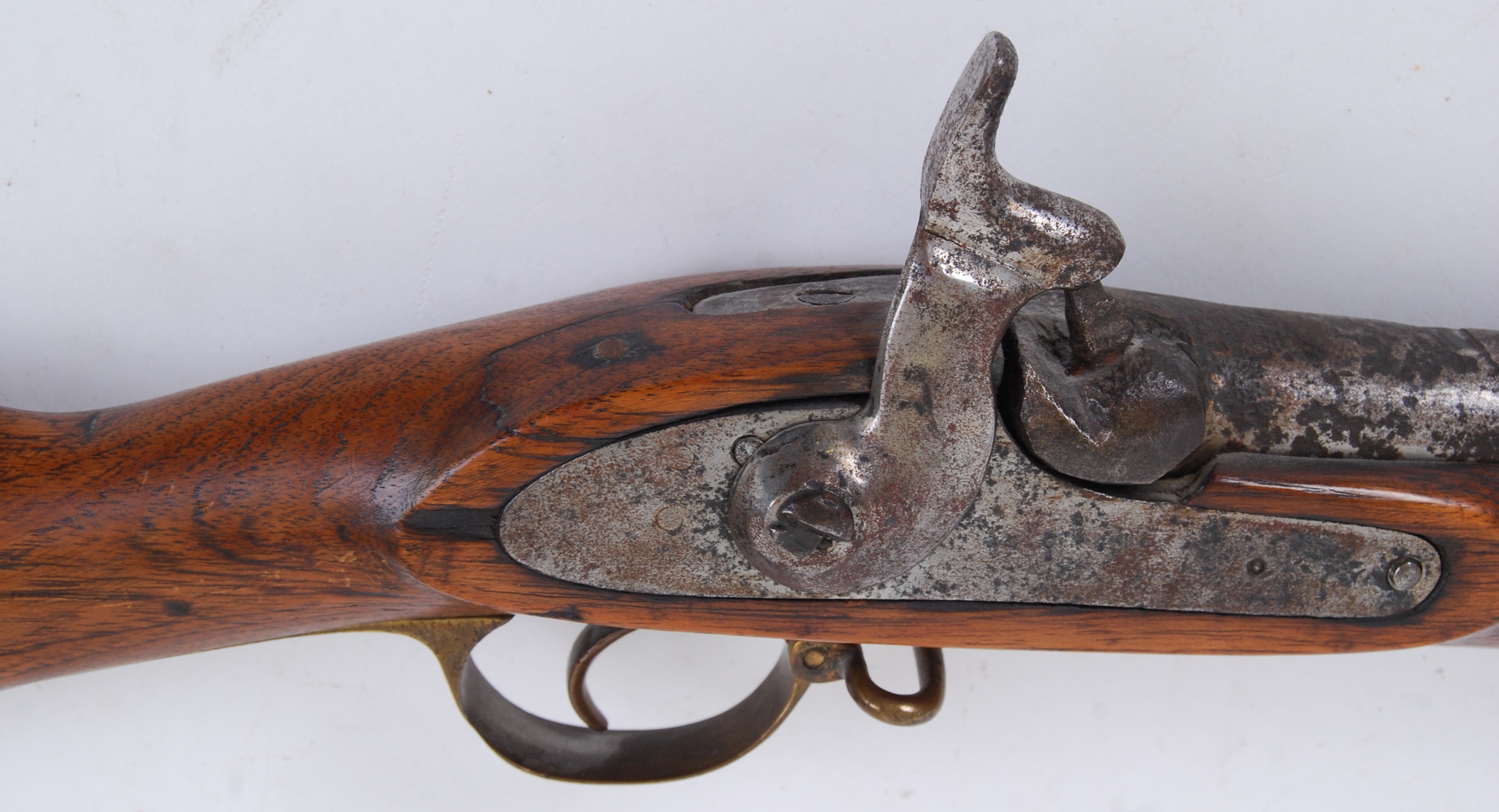 RIFLE: A 19th century percussion cap rifle gun, - Image 2 of 4