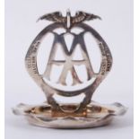 AA BADGE: A rare early polished metal AA Automobile Association member's badge, with wings atop.