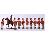 ELASTOLIN: A good collection of antique German made Elastolin soldiers - all highlanders.