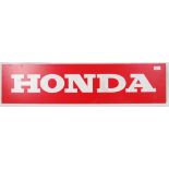 HONDA DEALERSHIP SIGN: An original Honda Dealership double sided plastic hanging sign.