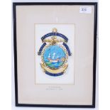 BRISTOL STEAMSHIP: A 20th century hand painted watercolour emblem for the Bristol Steamship Owners