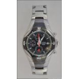 A good gentlemans contemporary Pulsar chronograph wristwatch with black face,