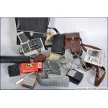 A vintage Butchers Popular Watch Pocket Carbine bellows camera together with lots of photographic