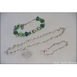 A collection of silver jewellery items to include a silver bracelet stamped 925,