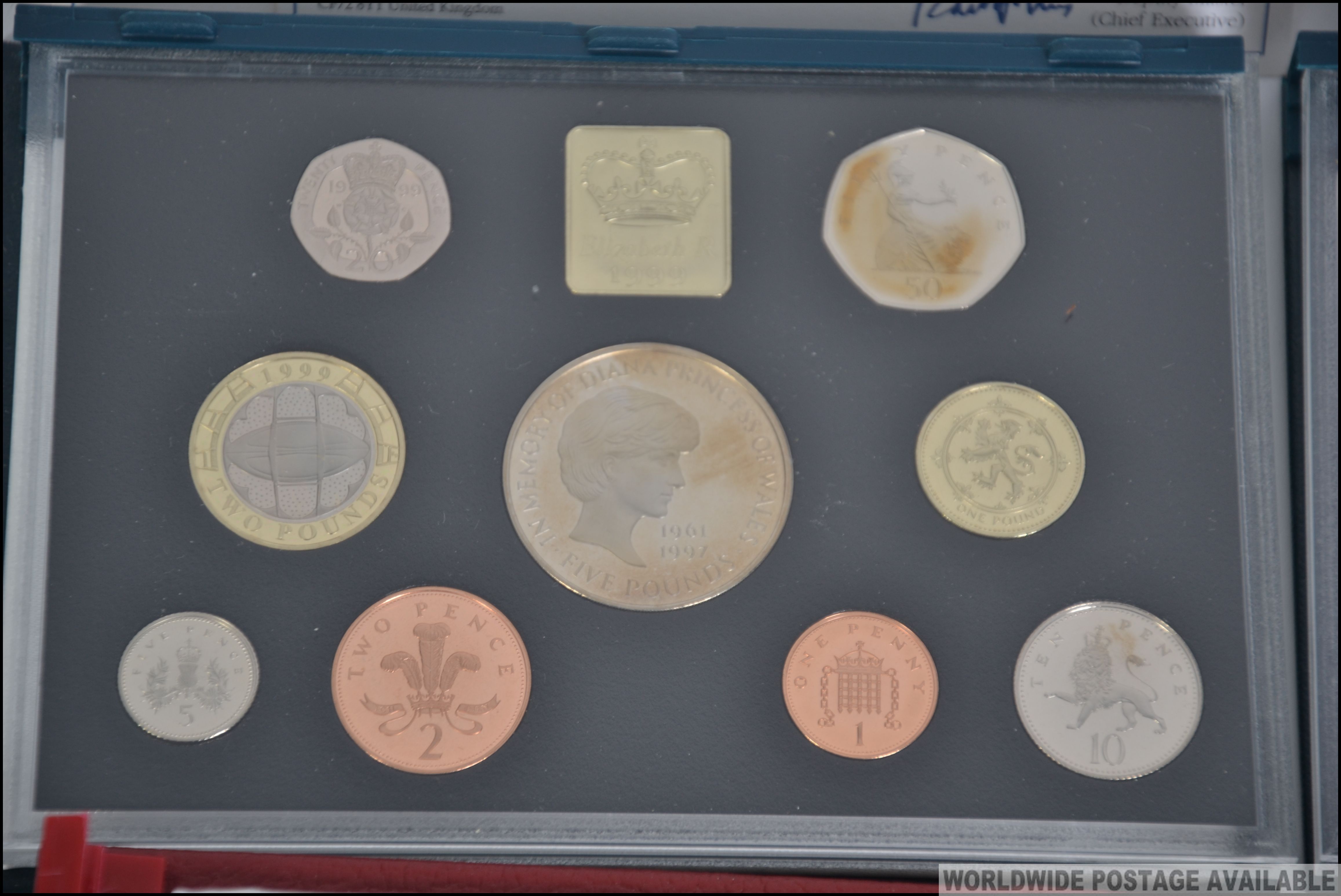 A collection of 3 United Kingdom proof coin sets 1999 x 2 and a 2001 de-lux proof set all with - Image 3 of 5