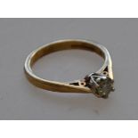 A hallmarked 9ct gold single stone diamond ring approx .25 carat stone 2.