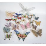 A large decent collection of decorative butterflies , to include ceramic , stained glass ,