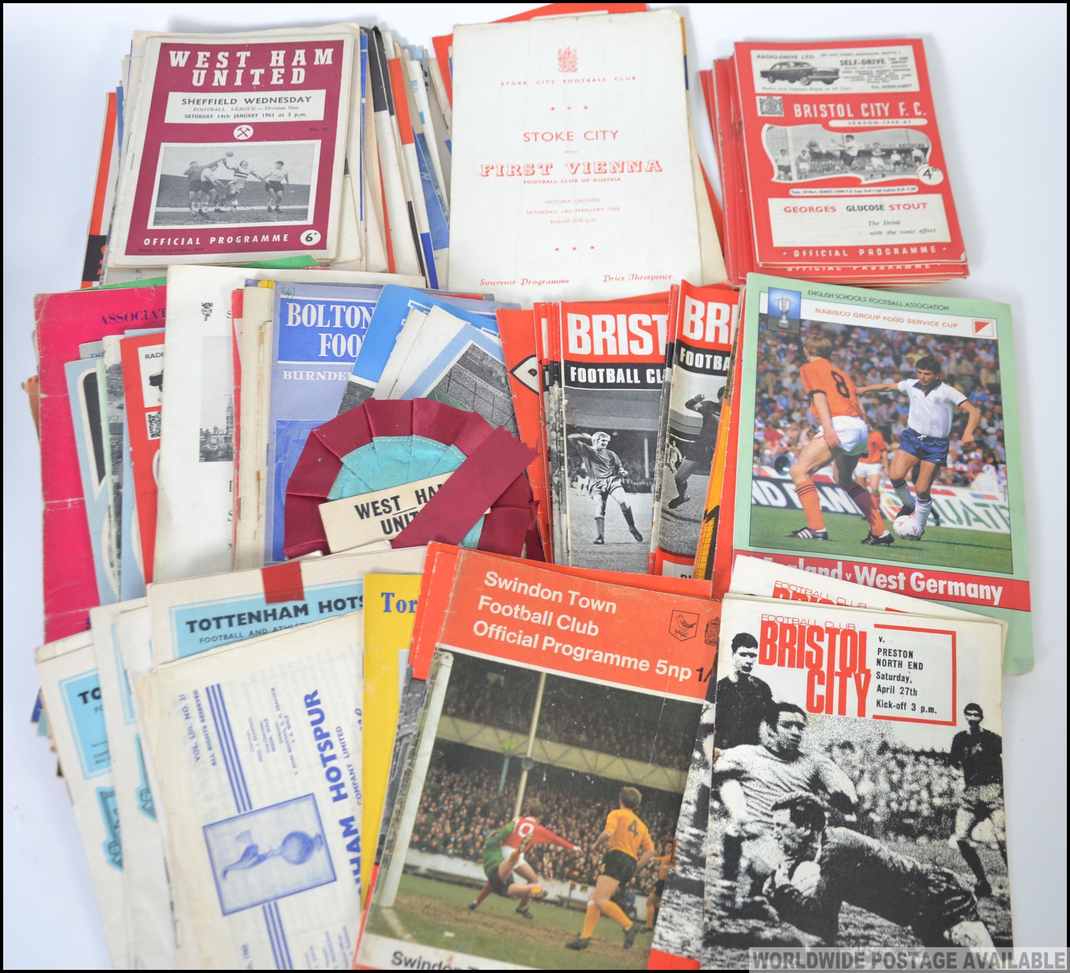 A collection of post war football programmes with the earliest dating to 1948 England V Scotland
