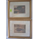 A pair of framed and glazed water colours,