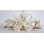 Hammersby ' Dresden Sprays ' pattern tea service to include 6 cups and saucers , sugar bowl ,