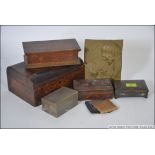 A collection of boxes to include Victorian tunbridge inlaid,