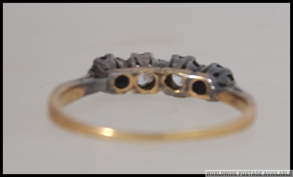 A vintage 18ct gold and 5 stone diamond ring. - Image 3 of 3
