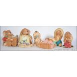 A collection of Pendelfin character figurines ( 6 in total ) Measures: 10cms high.