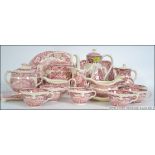 An extensive and comprehensive Masons Pink Vista iron stone china table service,