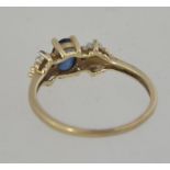 A vintage 10ct gold and sapphire ring.
