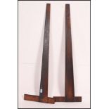 A pair of large vintage architects / joiners squares. Measures: 115cm largest.