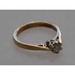 A hallmarked 9ct gold single stone diamo