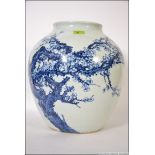 A large 20th century Japanese blue and w