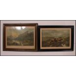 A pair of framed and glazed Highland sce